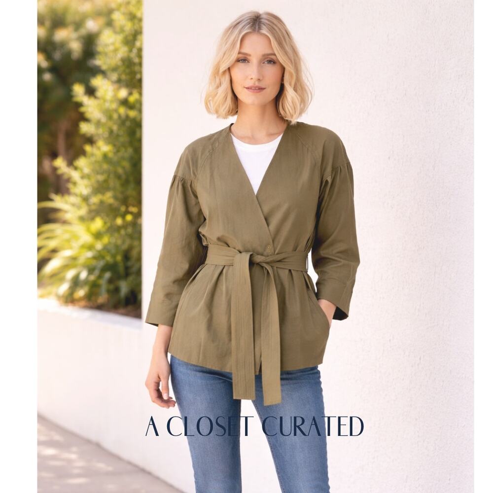 A.L.C Kendrick Linen Jacket 0 Green NEW